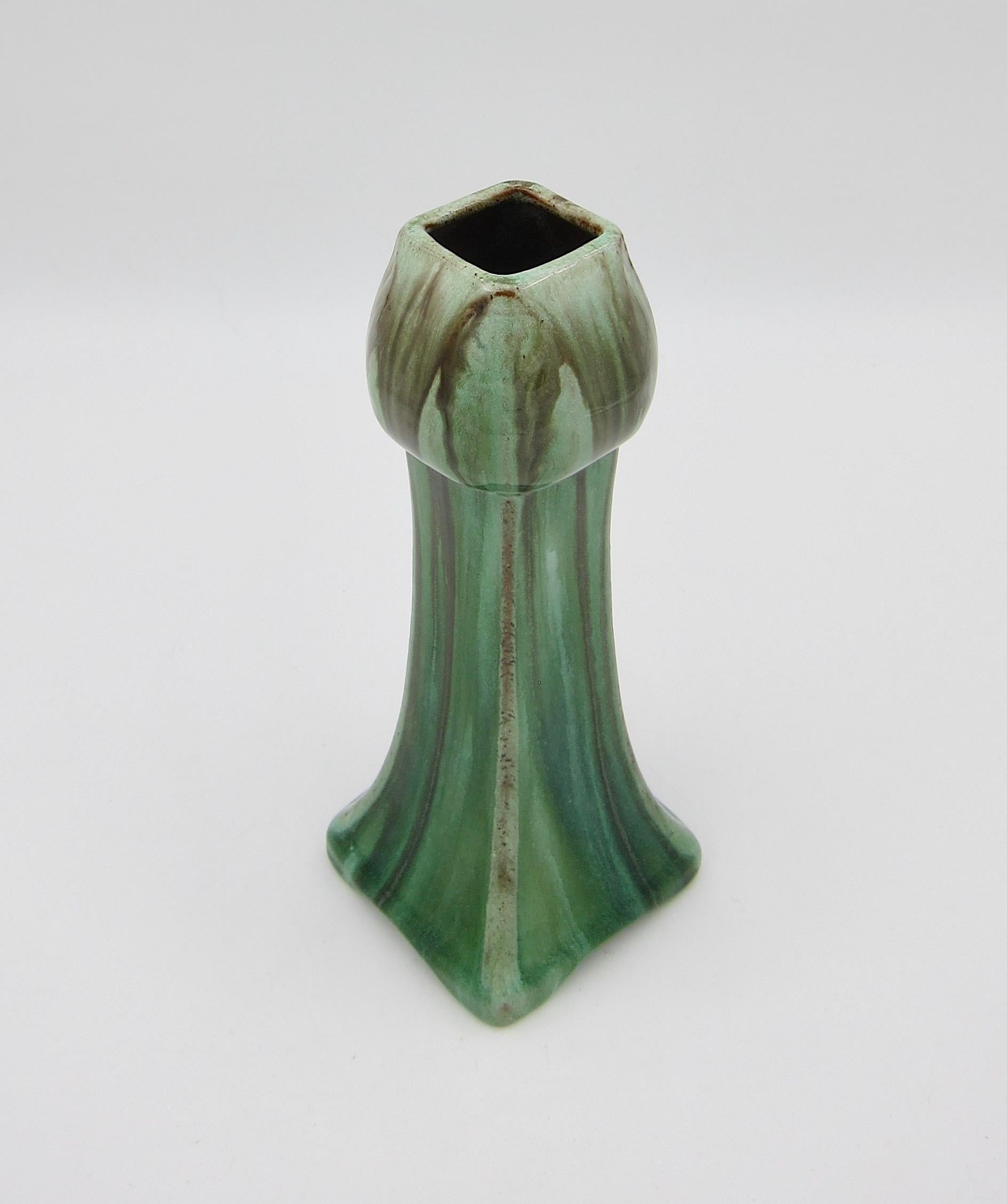 Belgian Art Nouveau Style Drip Glaze Tulip Vase 4