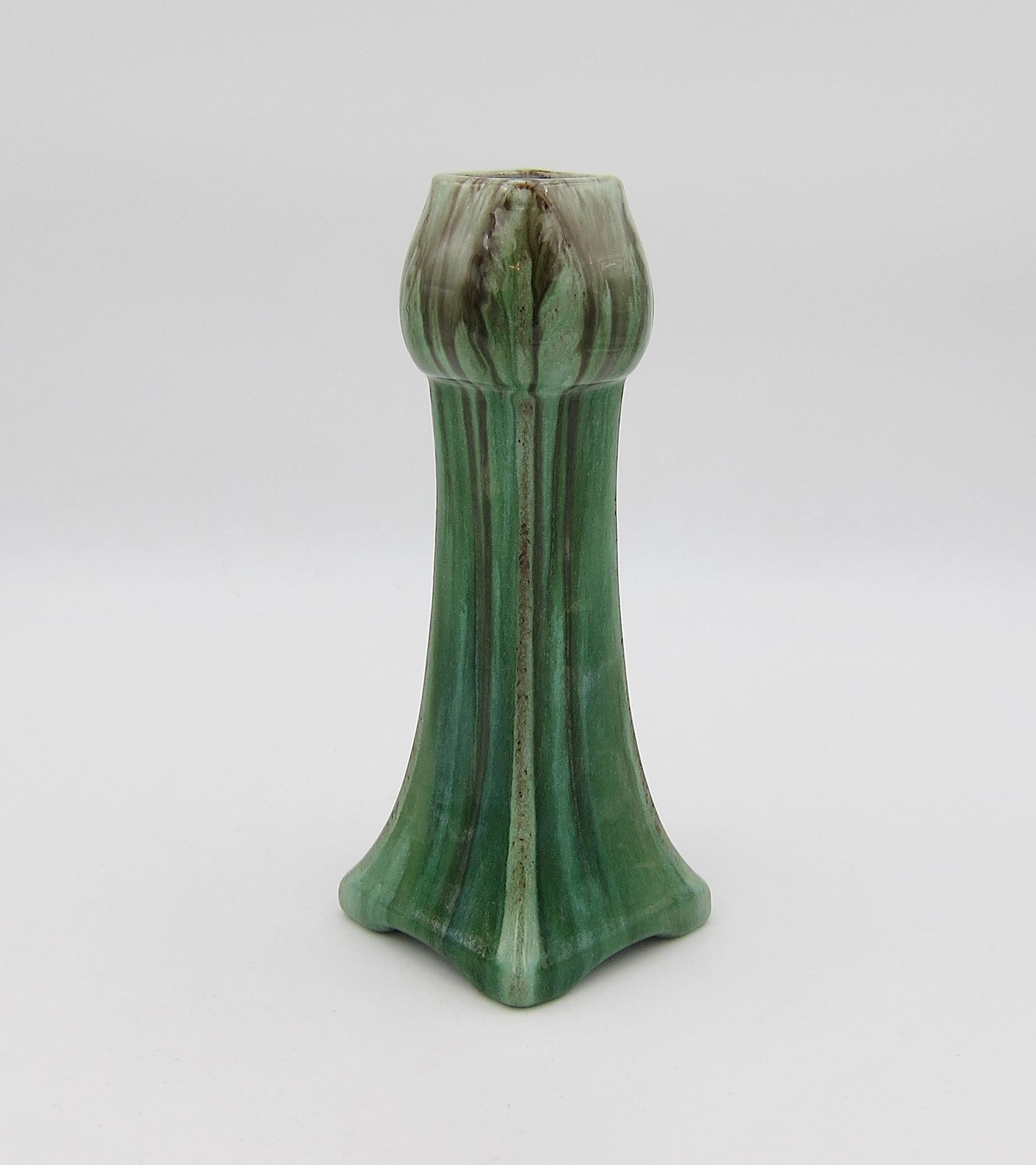 Belgian Art Nouveau Style Drip Glaze Tulip Vase 6