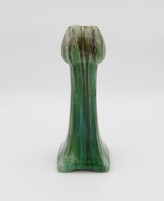 Belgian Art Nouveau Style Drip Glaze Tulip Vase