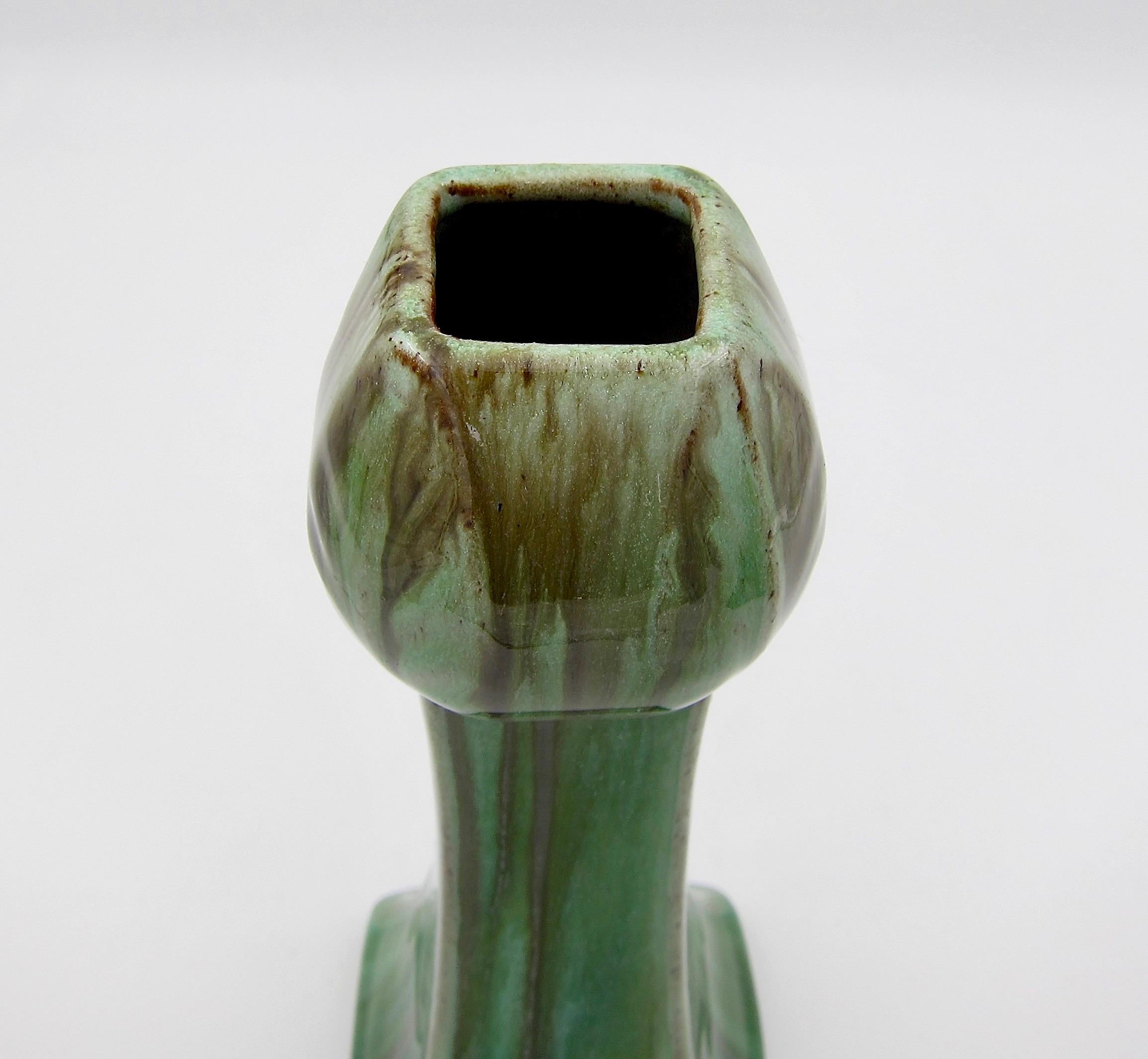 Belgian Art Nouveau Style Drip Glaze Tulip Vase 1