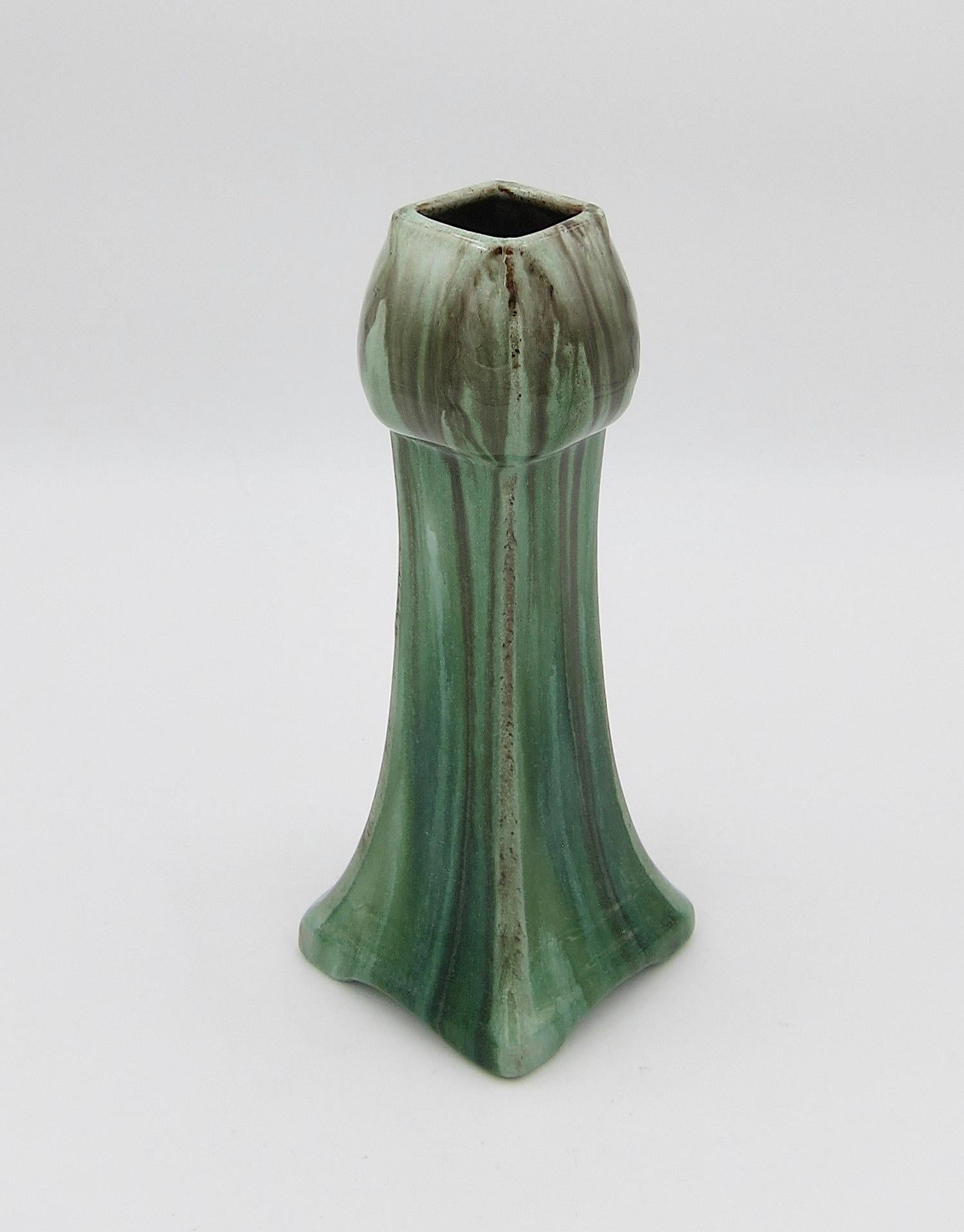 Belgian Art Nouveau Style Drip Glaze Tulip Vase 2