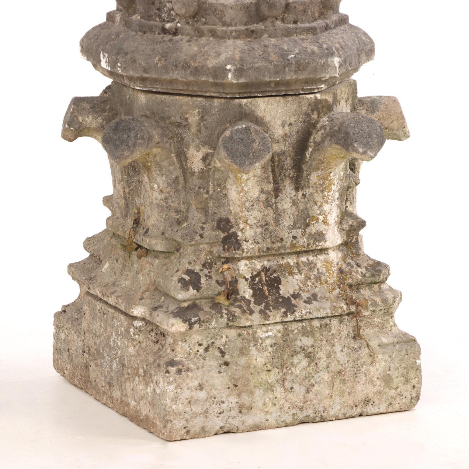 Carved A Belgian carved stone finial, C. 1850. For Sale