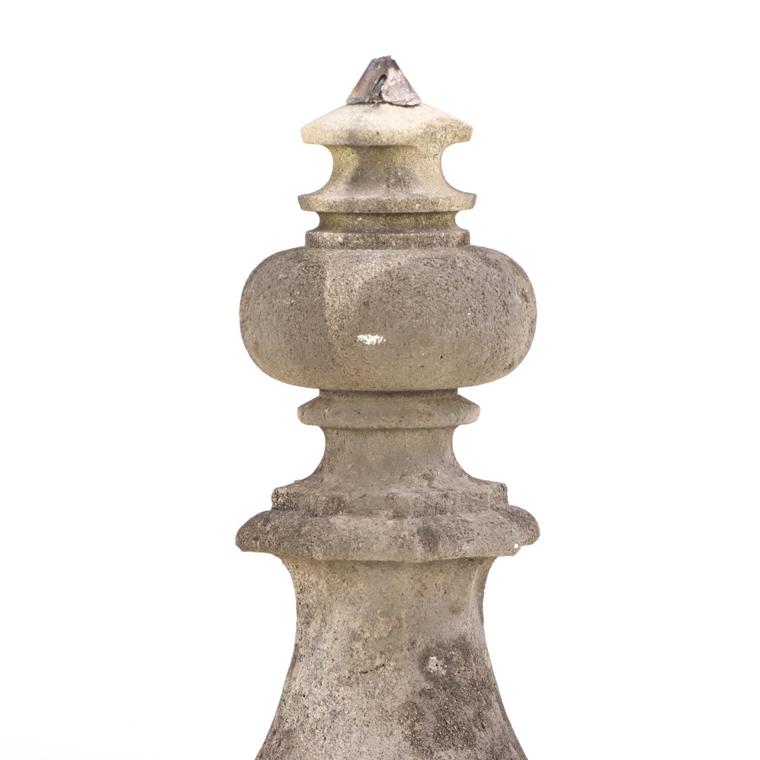 19th Century A Belgian carved stone finial, C. 1850. For Sale