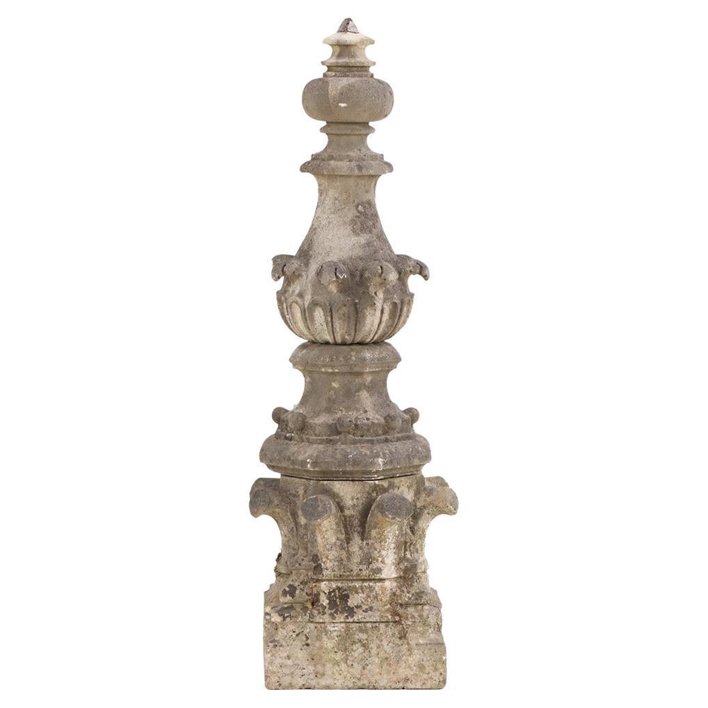 A Belgian carved stone finial, C. 1850.