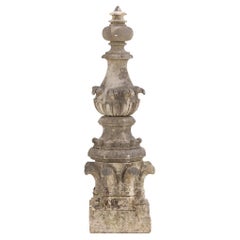 Antique A Belgian carved stone finial, C. 1850.