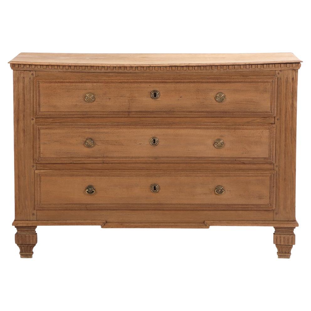 A Belgian Neoclassical style Three-Drawer Oak Commode, C. 1860. For Sale