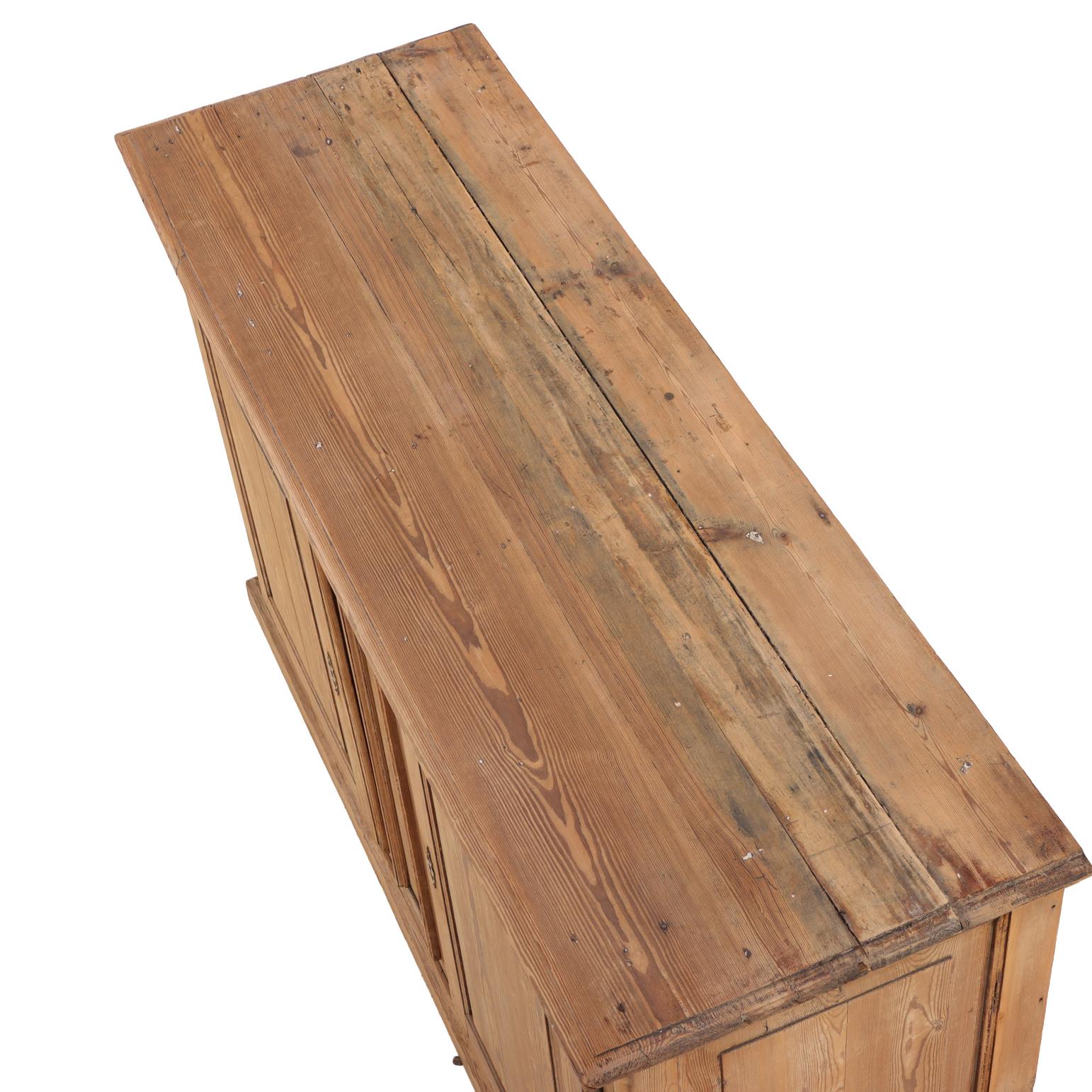 19th Century A Belgian Pitch Pine Server, C. 1880. For Sale