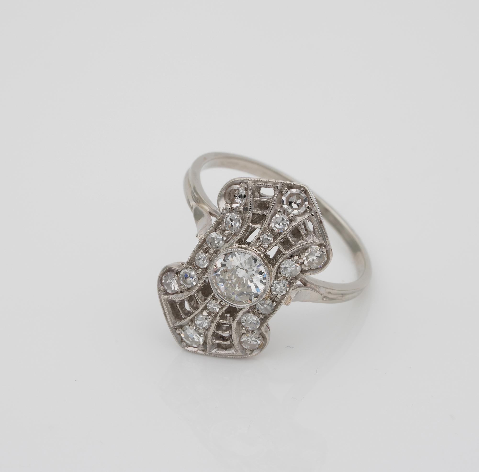 Belle Époque A Belle Epoque .90 Ct Diamond Panel Ring For Sale