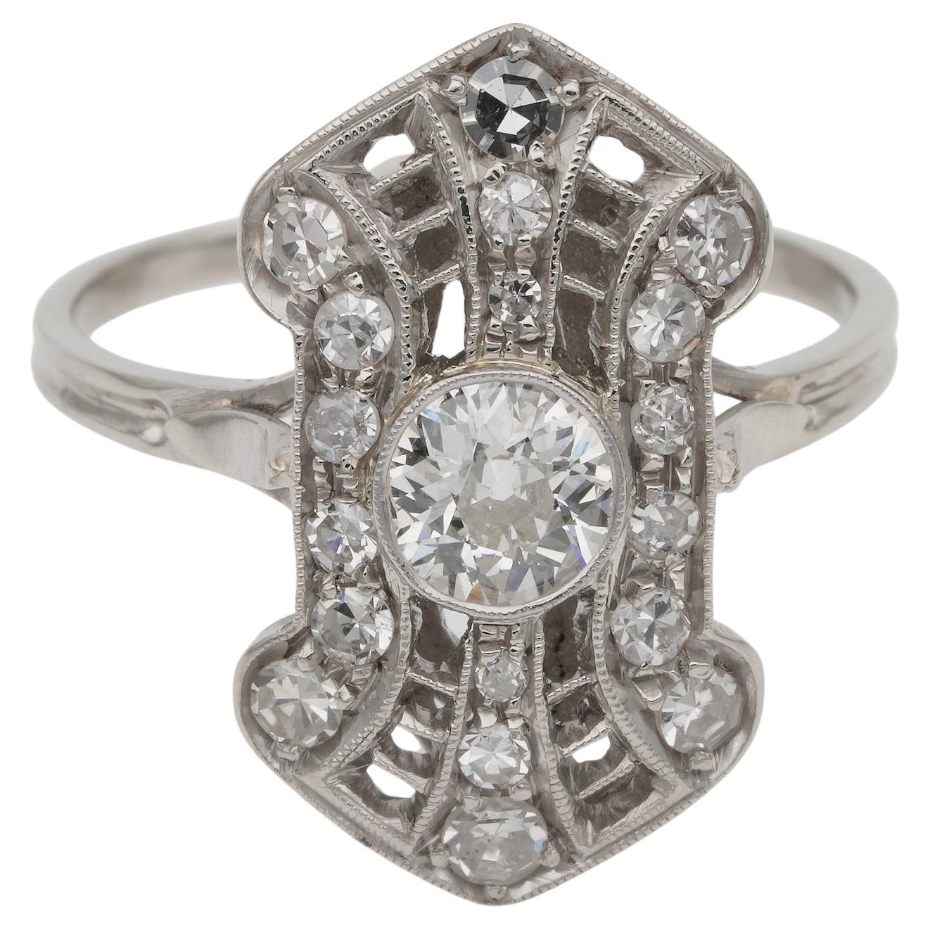 A Belle Epoque .90 Ct Diamond Panel Ring For Sale