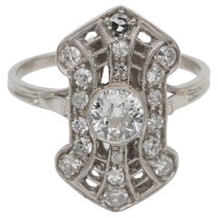 A Belle Epoque .90 Ct Diamond Panel Ring