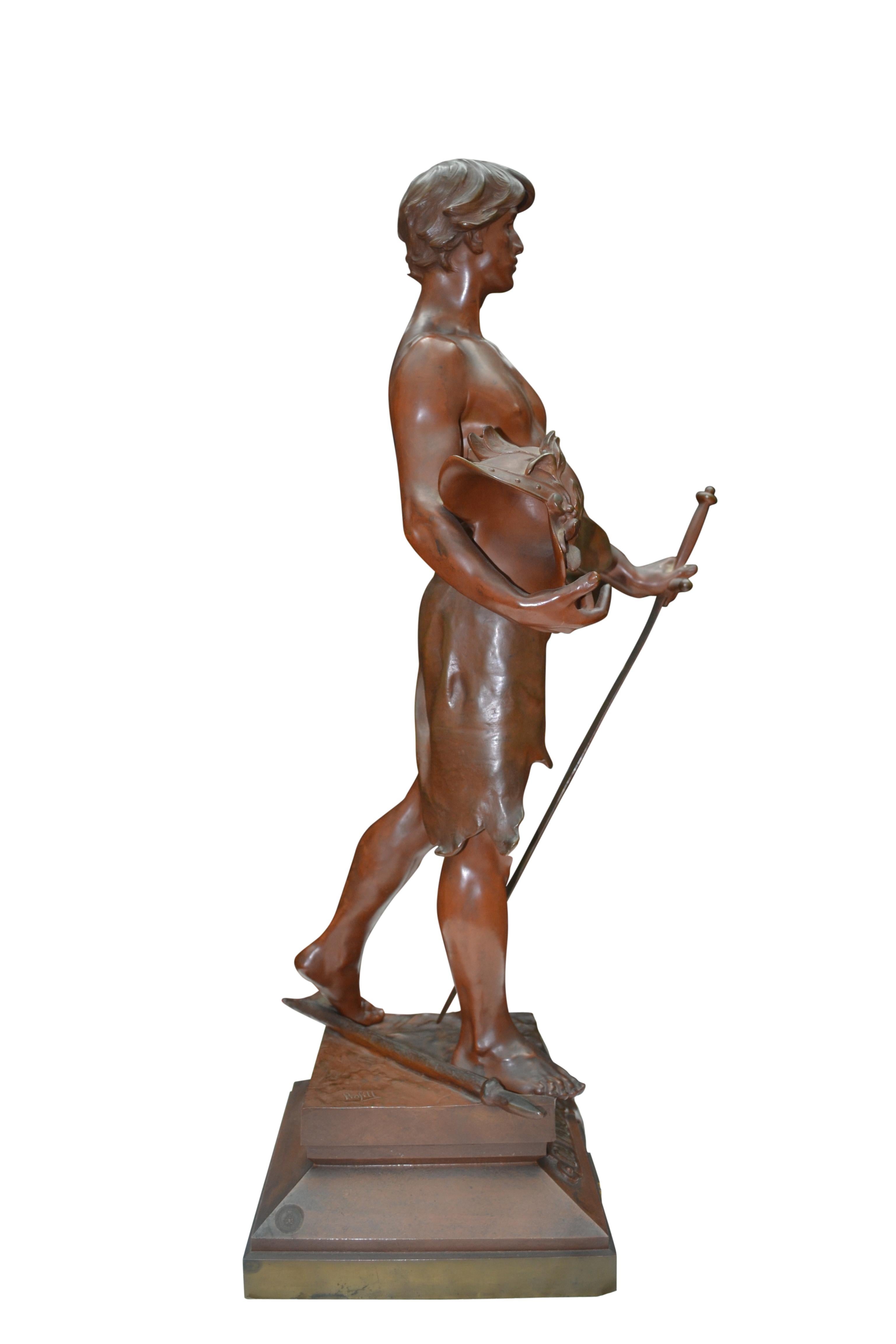 Neoclassical Revival Belle Époque Bronze Statue Titled 