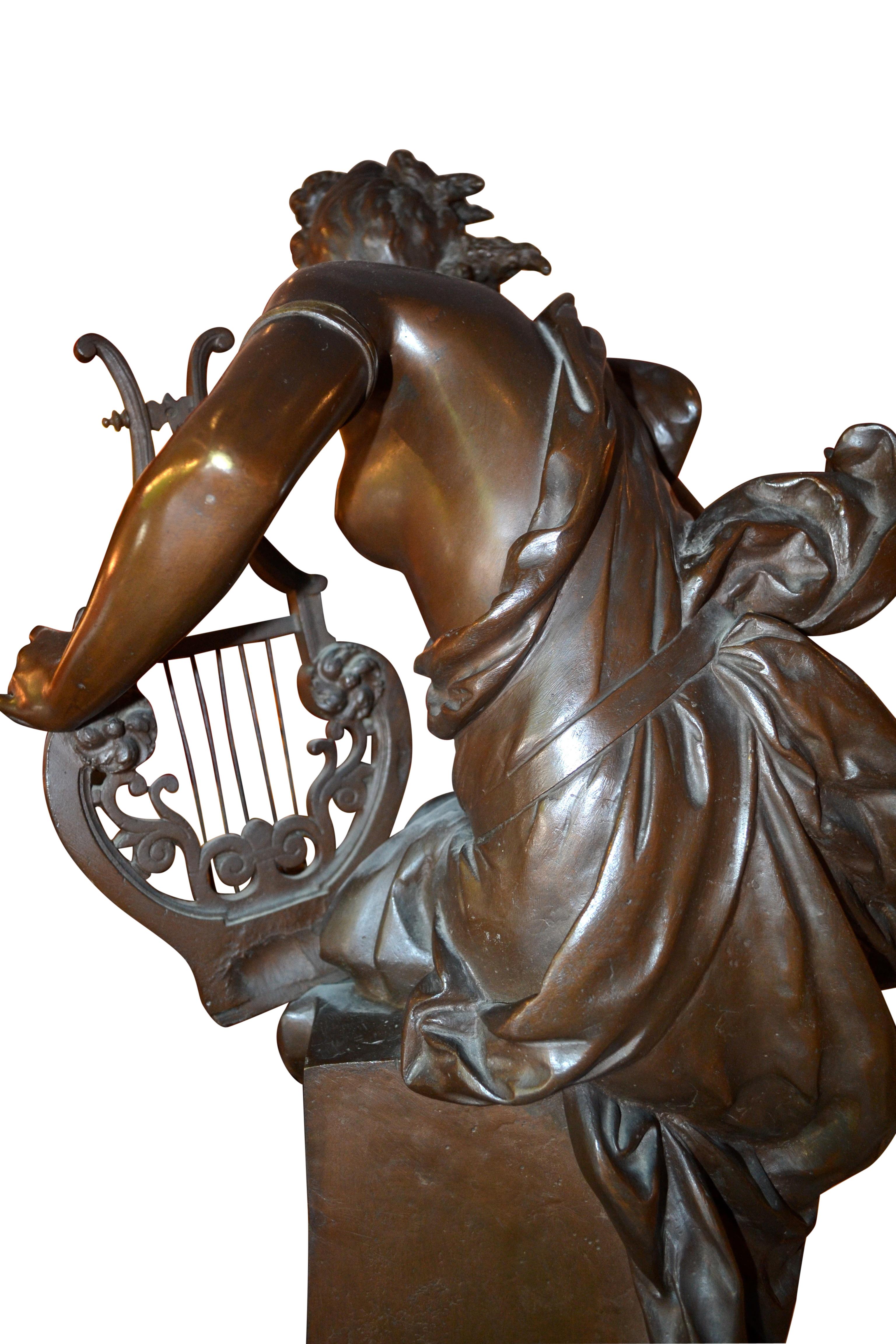 19th Century Belle Époque Bronze Statue Titled 
