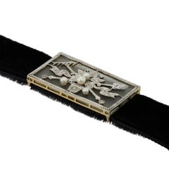 A Belle Epoque Crystal, Diamond And Pearl, Chocker Necklace