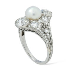 Belle Époque Natural Pearl and Diamond Ring