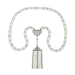 Collana Sautoir con perle naturali e diamanti Belle Epoque