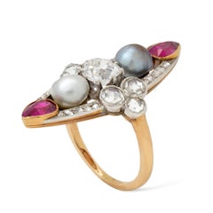Belle Epoque Pearl, Ruby and Diamond Ring