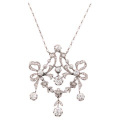 A Belle Époque Platinum And Old Cut Diamond Pendant