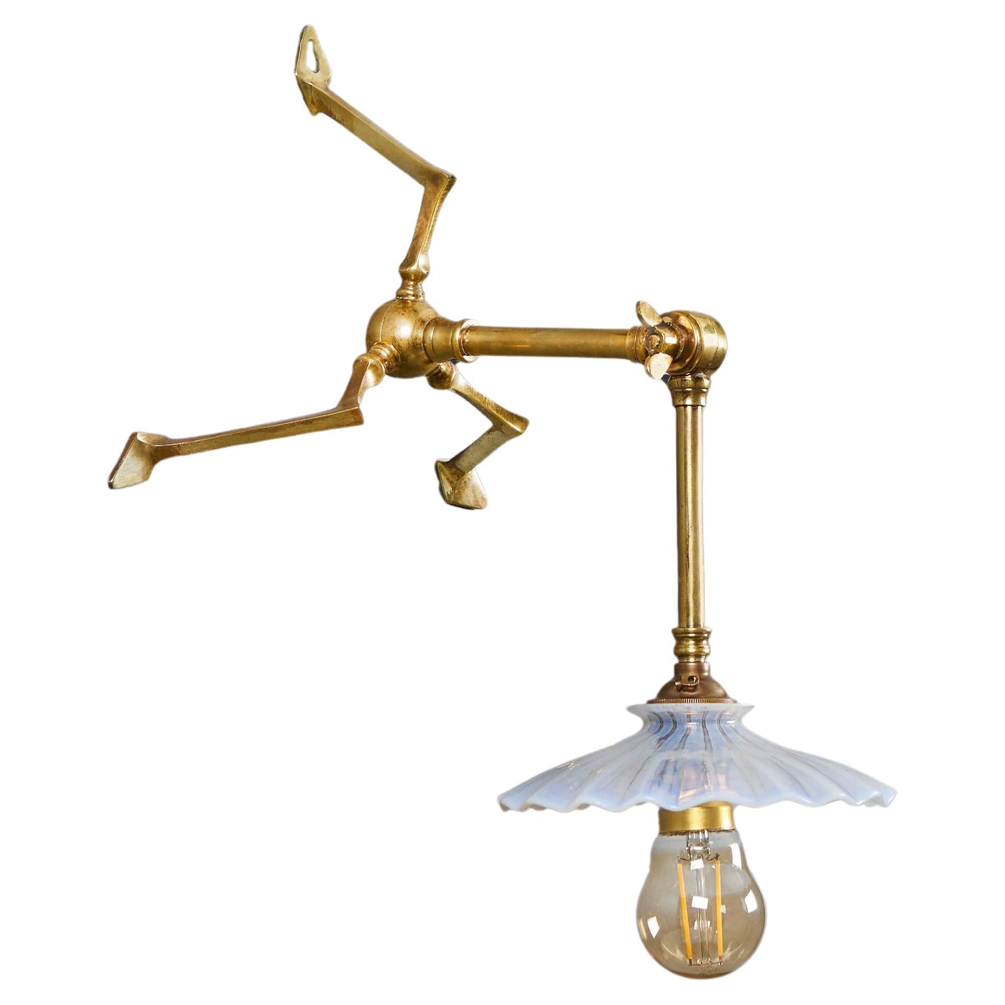 A Benson Wall Light With Glass Shade