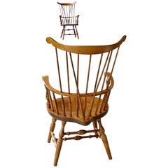 A. Bent and Bros. Pair of High Back Colonial Arm Chairs