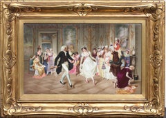Berlin 'K.P.M.' Painted Rectangular Plaque, "the Dance", Late 19th Century