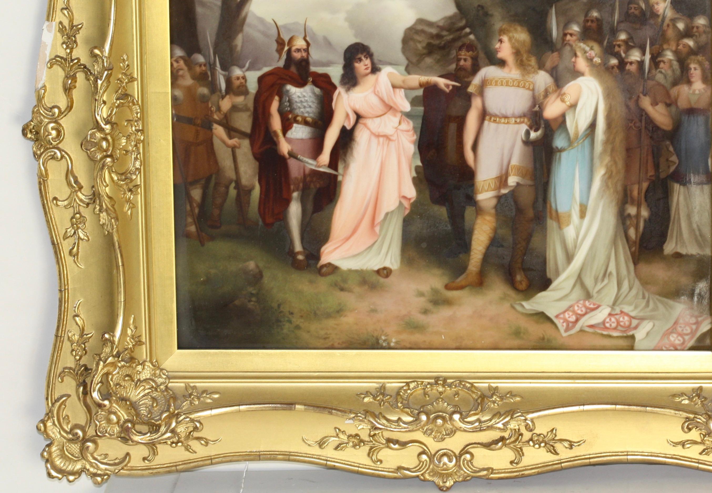 Glass Berlin (K.P.M.) Porcelain Plaque, circa 1890 For Sale
