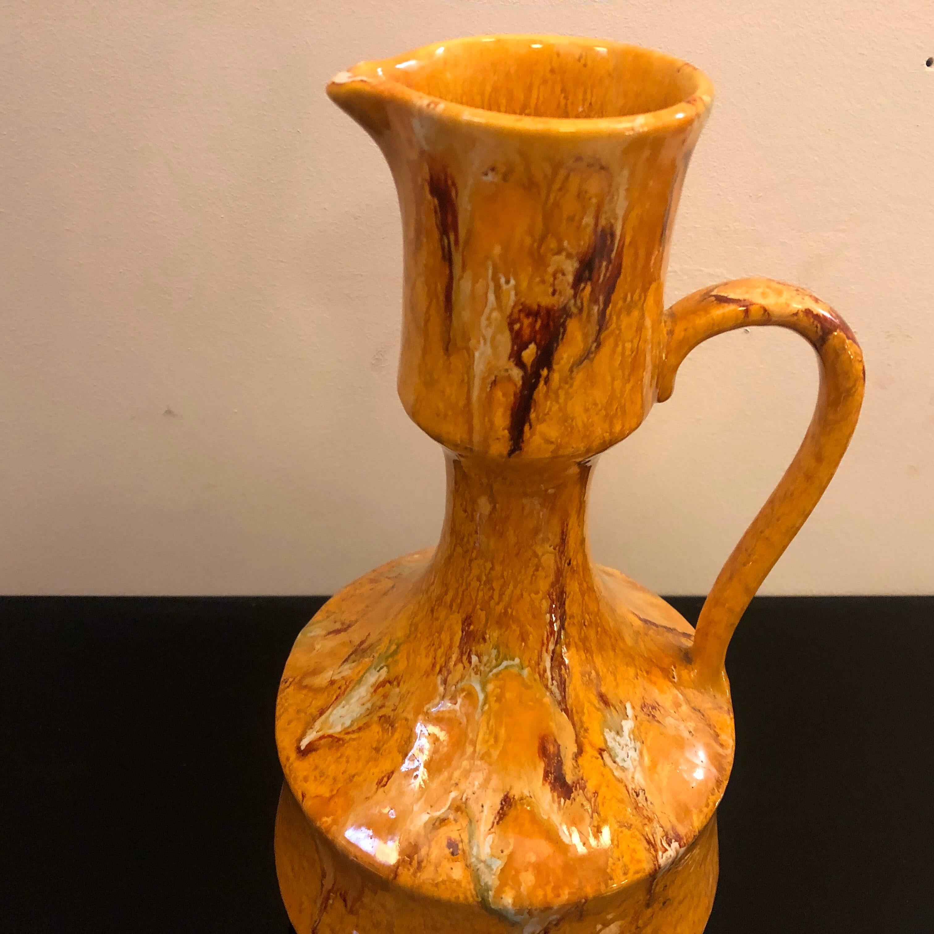 Mid-Century Modern Bertoncello Ceramic Italian Jug Made in the 1970s