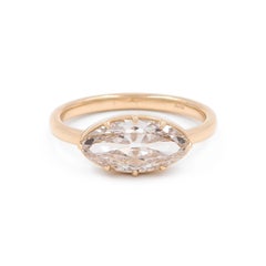 A Bespoke 1.64 Ct. GIA Vintage Marquise Cut Diamond East-West Engagement Ring
