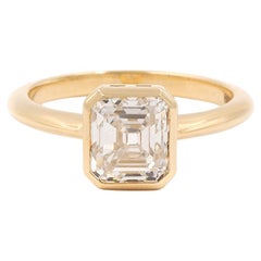 A Bespoke GIA 2.09 Carat Vintage Emerald Cut Diamond Solitaire Engagement Ring