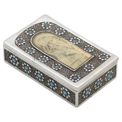 Caja de rapé de plata de Bezalel Jerusalén circa 1910
