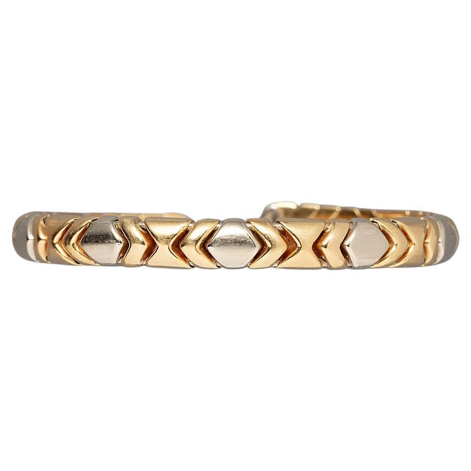 Bracelet jonc bicolore en or 18k