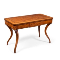 A Biedermeier Burr Maple and Amaranth Sofa Table Mid-19th Century