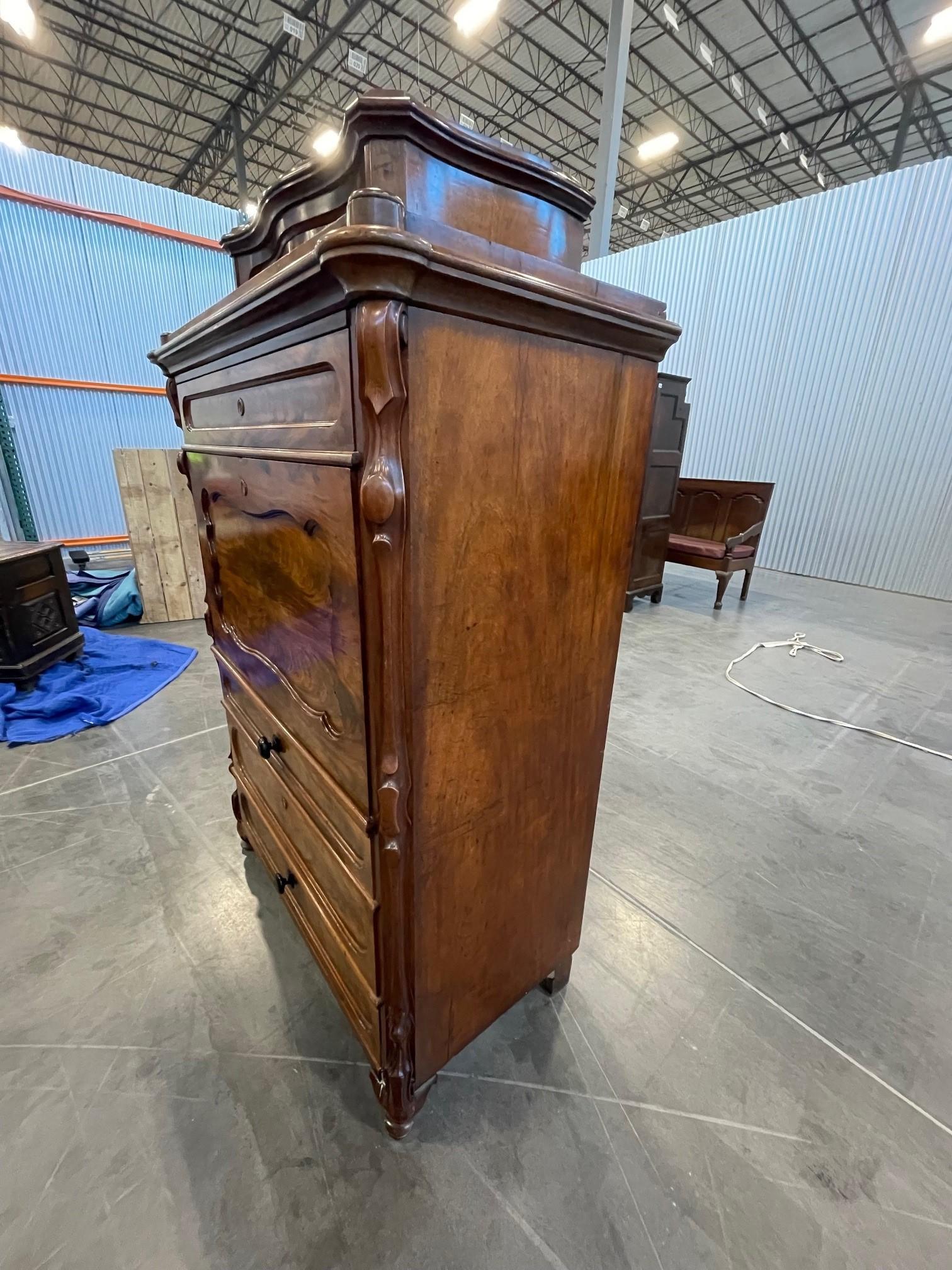 A Biedermeier Chest with Secretaire Circa 1850 For Sale 10