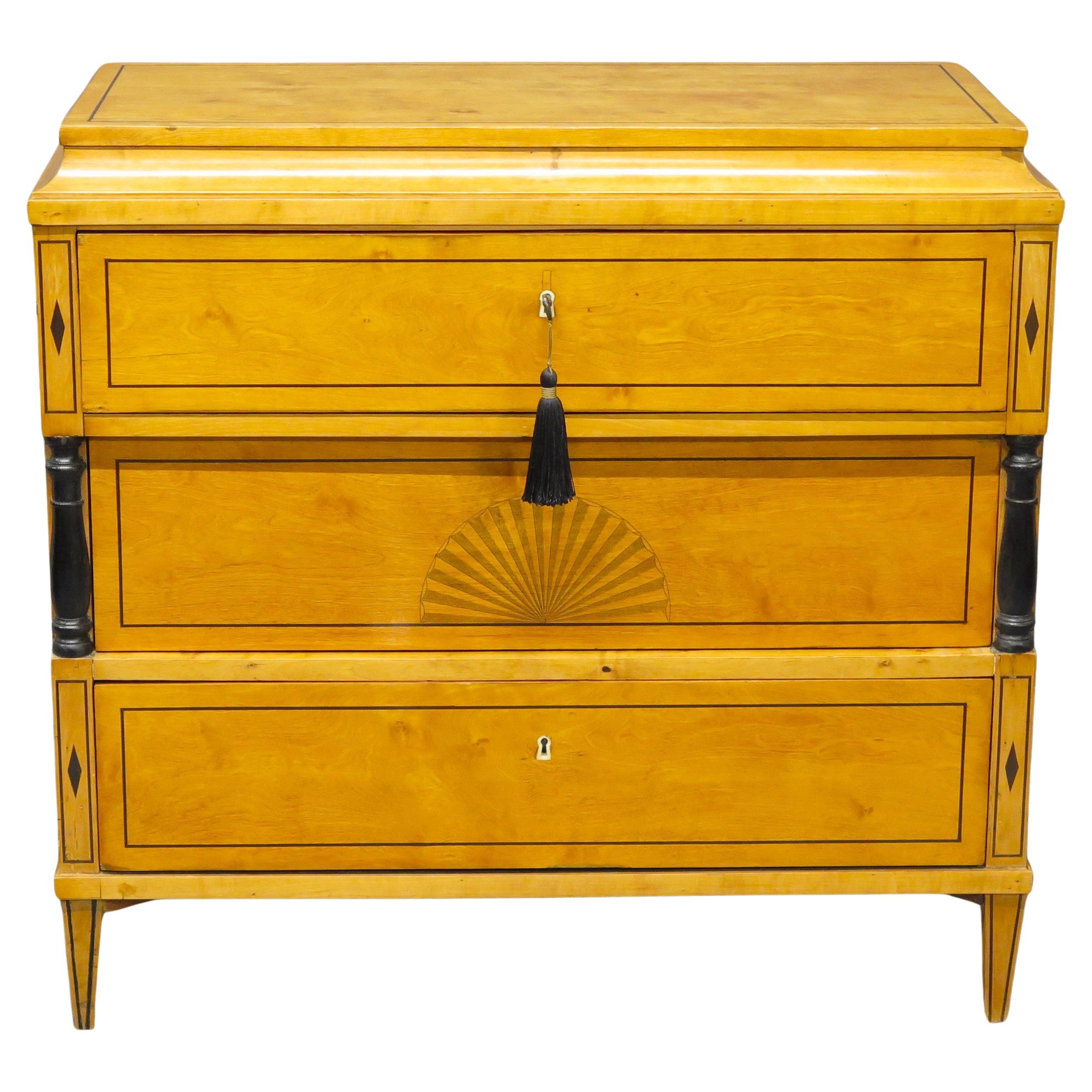 A Biedermeier Inlaid Commode First Half 19th C. For Sale
