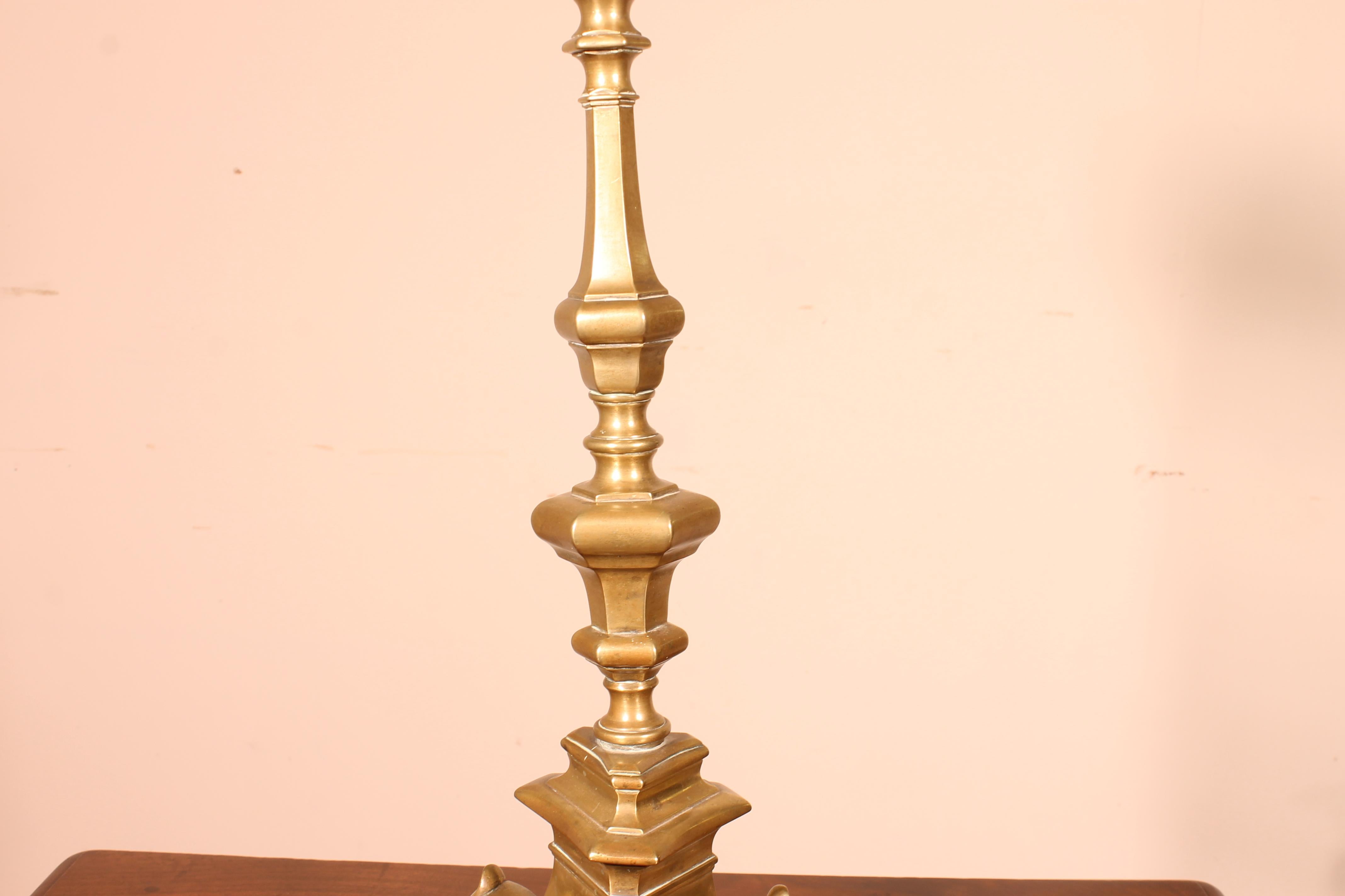 Renaissance Big 17th Century Candlestick of Italy in Bronze