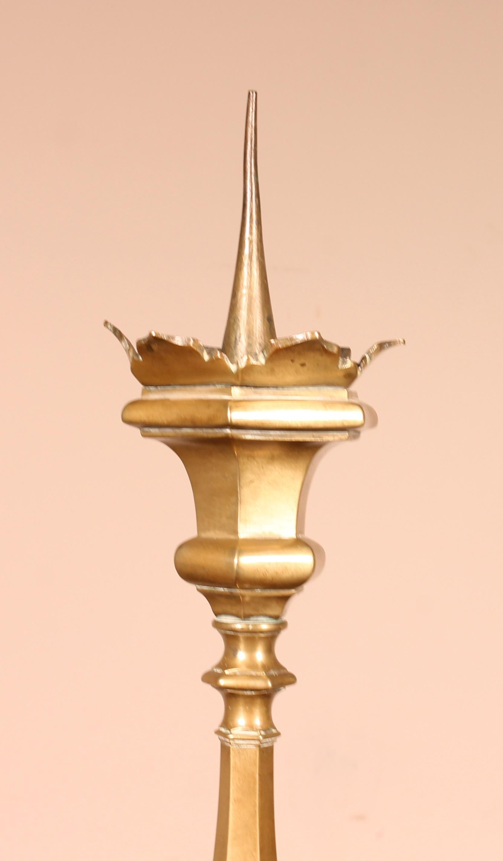 Big 17th Century Candlestick of Italy in Bronze 1