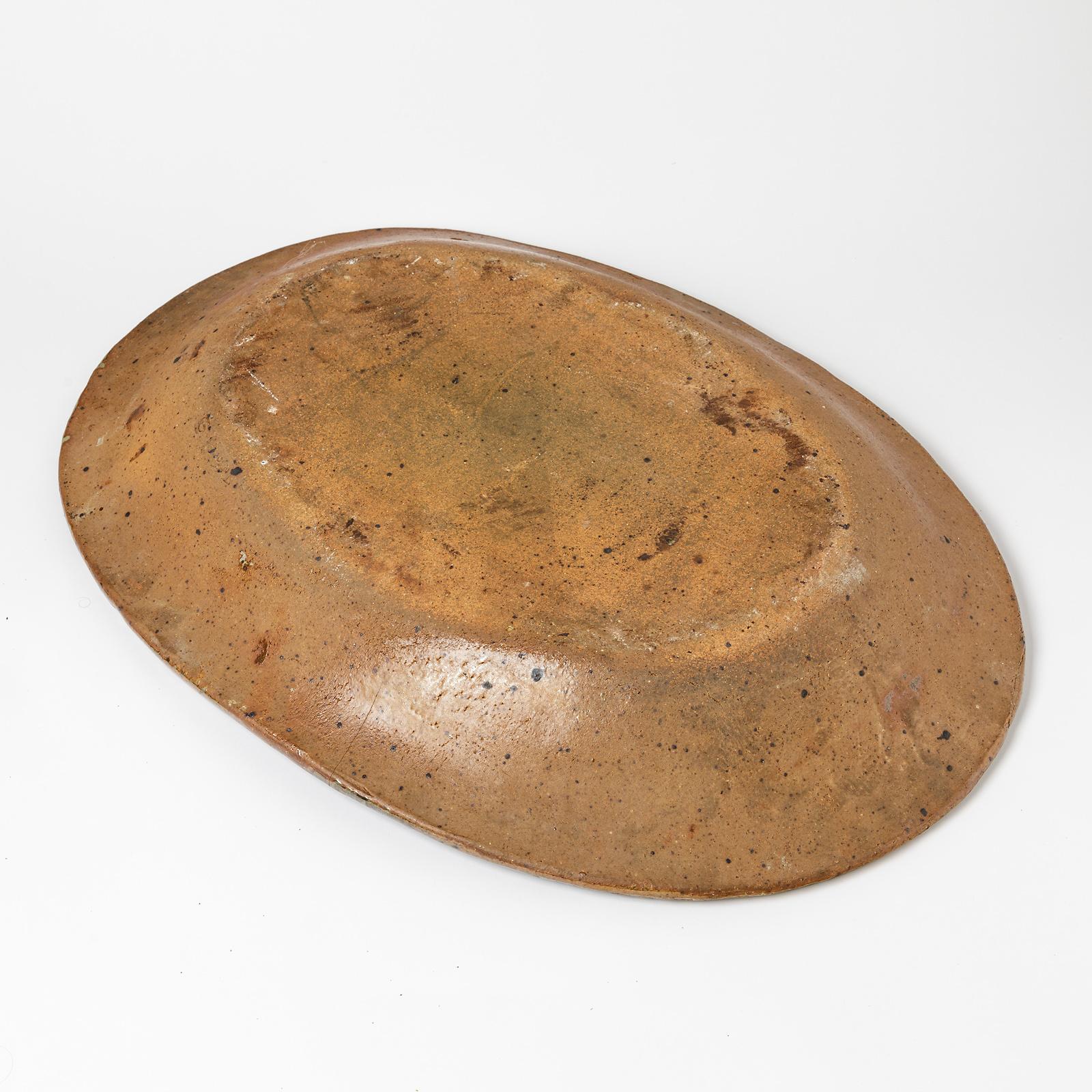 Big Ceramic Dish by Gustave Tiffoche, circa 1960-1970 For Sale 1