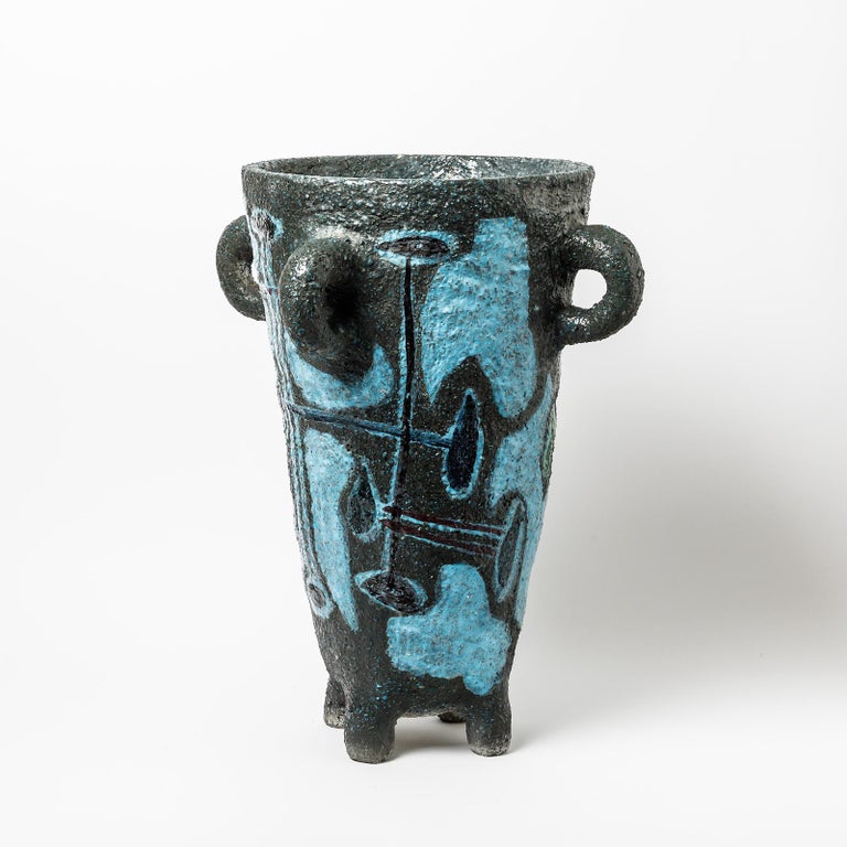 Big Ceramic Floor Vase by Accolay, No Signed, circa 19601970 at 1stDibs