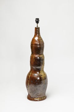 Big Ceramic Lamp by the Potters of La Borne, France, circa 1970