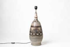 Big Ceramic Table Lamp Signed, circa 1960-1970