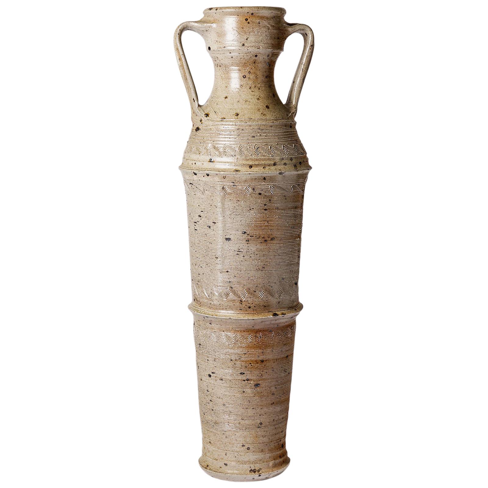 Big Ceramic Vase by Alain Magne, to La Borne, circa 1970-1980