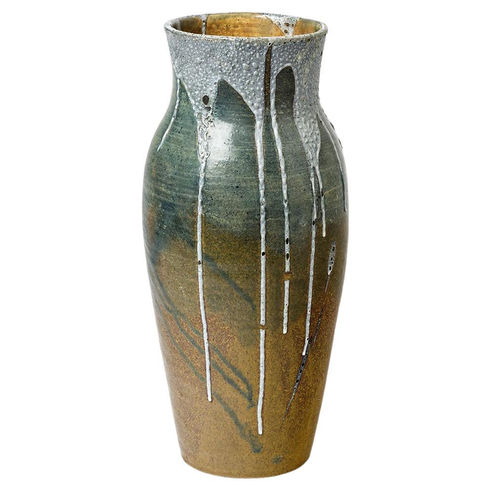 Big Ceramic Vase by Eugene Lion, to Saint- Amand-en-Puisaye, circa 1920 For Sale