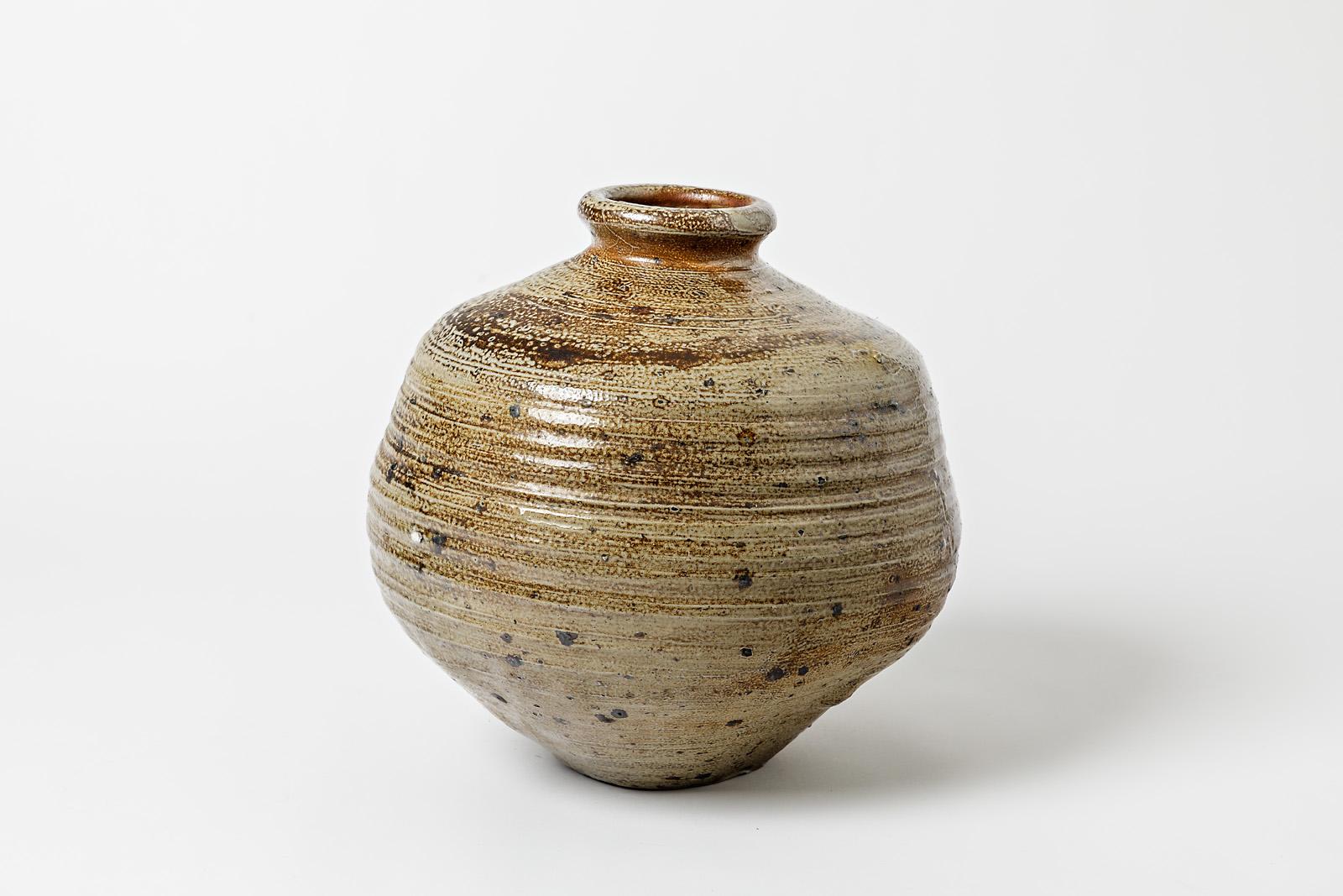 French Big Ceramic Vase by Jean Linard to La Borne, Circa 1964 For Sale