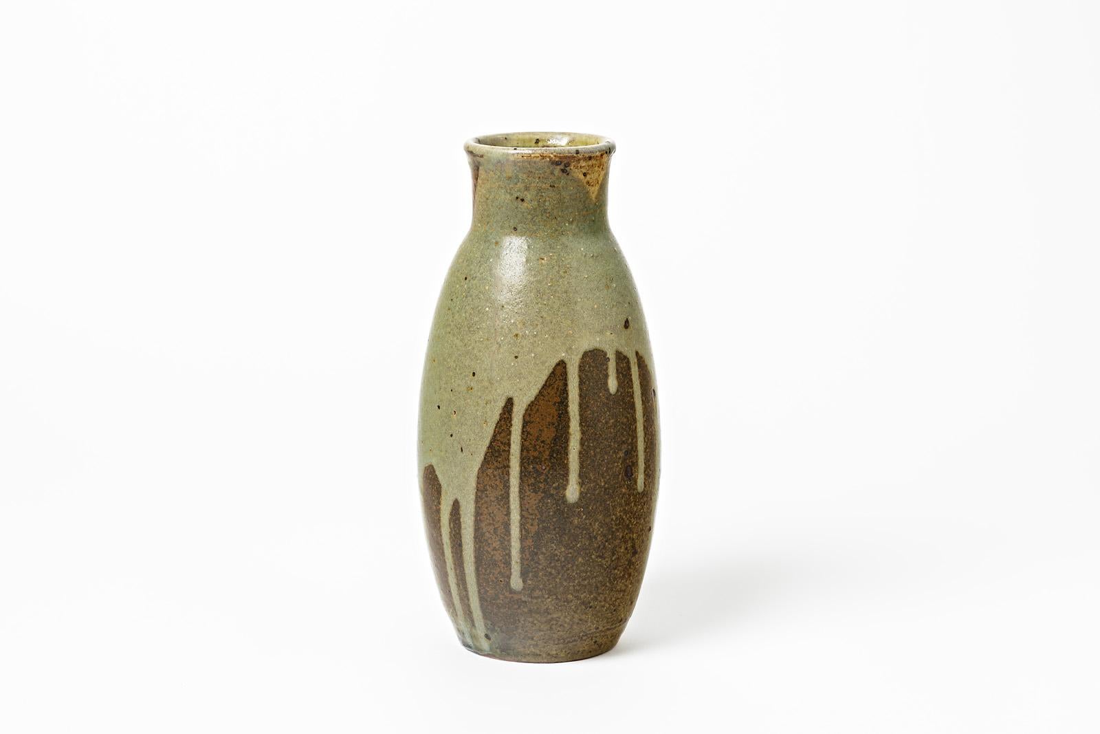 Beaux Arts Big Ceramic Vase by Lucien Arnaud, to Saint- Amand-en-Puisaye, circa 1920 For Sale