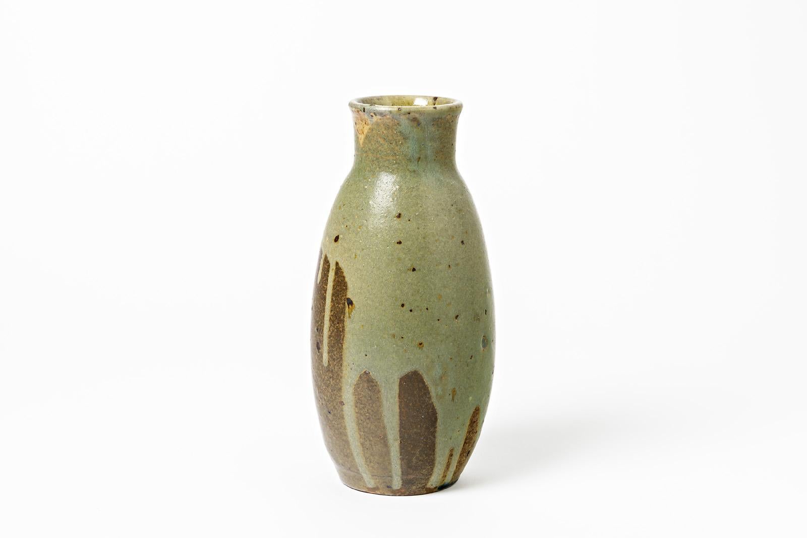 French Big Ceramic Vase by Lucien Arnaud, to Saint- Amand-en-Puisaye, circa 1920 For Sale
