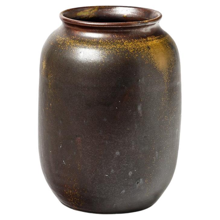 Große Keramikvase von Lucien Arnaud, nach Saint-Amand-en-Puisaye, um 1920