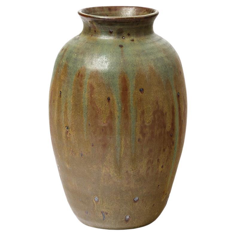 Big Ceramic Vase by Lucien Arnaud, to Saint- Amand-en-puisaye, circa 1920 For Sale