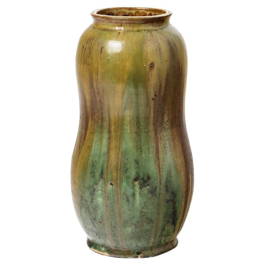 Big Ceramic Vase by Lucien Arnaud, to Saint- Amand-en-puisaye, circa 1920 For Sale