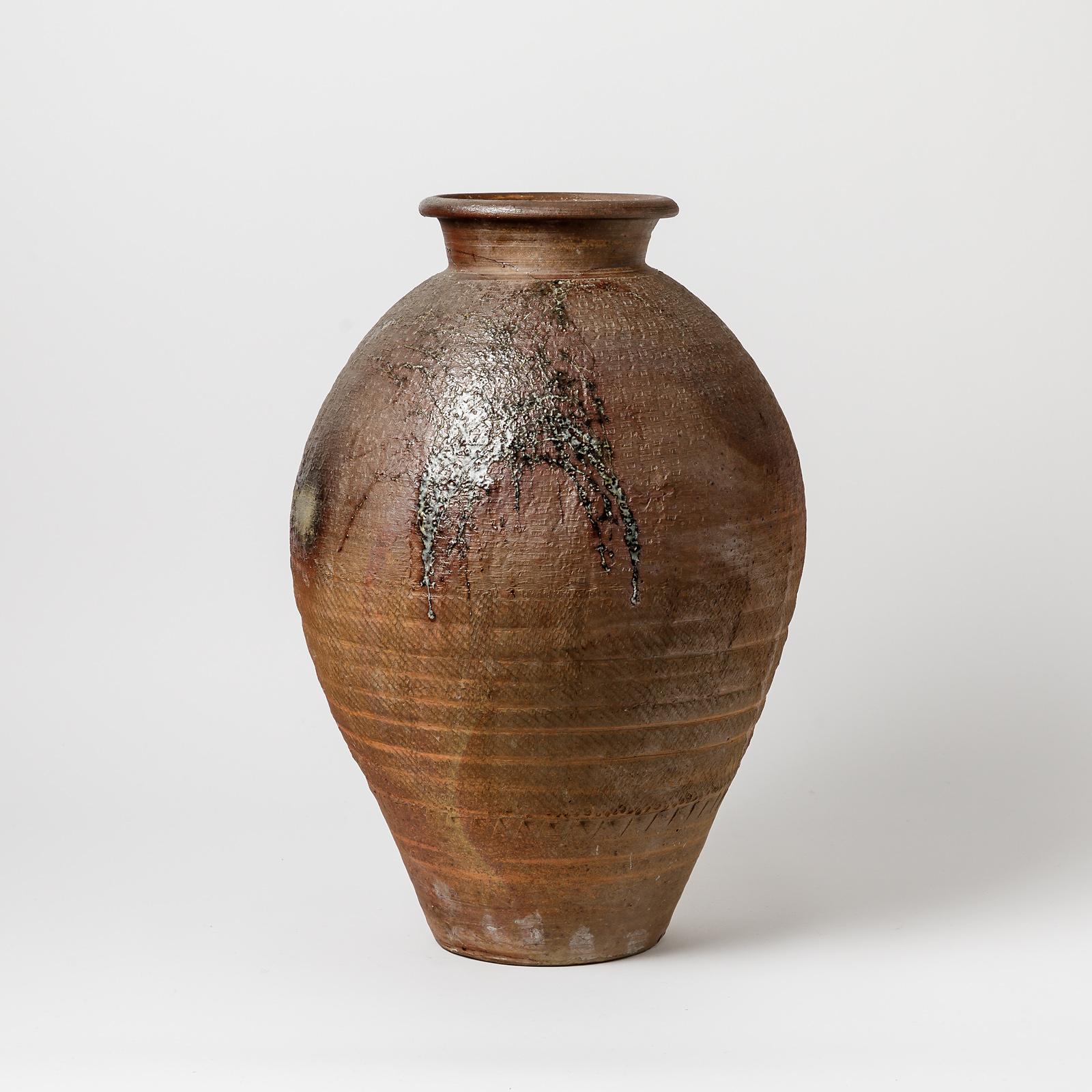 Beaux-Arts Grand vase en céramique de Steens Kepp, pour La Borne, circa 1970-1980 en vente