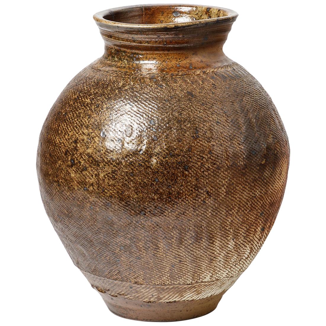 Big Ceramic Vase by Steen Kepp, to La Borne, circa 1970-1980, France For Sale