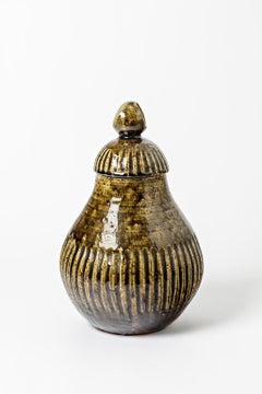Big Covered Ceramic Jar by Jean & Jacqueline Lerat, circa 1940